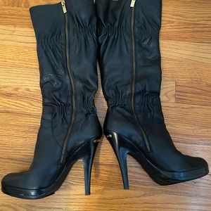 Michael Kors Black Leather Boots size 10